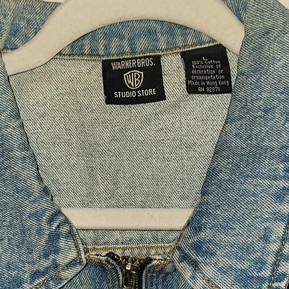 Looney Tunes Warner Bros embroidered denim vest biker kids LOT F - Picture 8 of 11